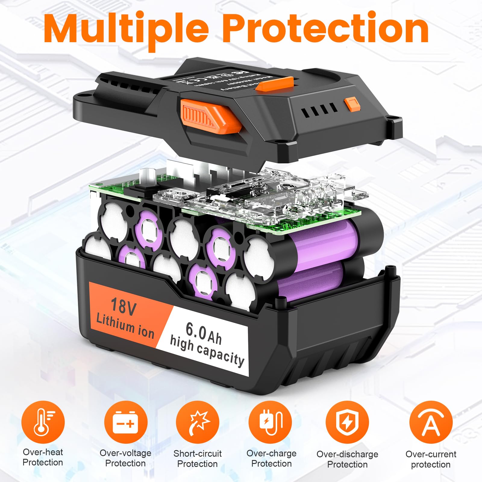 TREE.NB high-capacity lithium battery designed for many charging cycles.