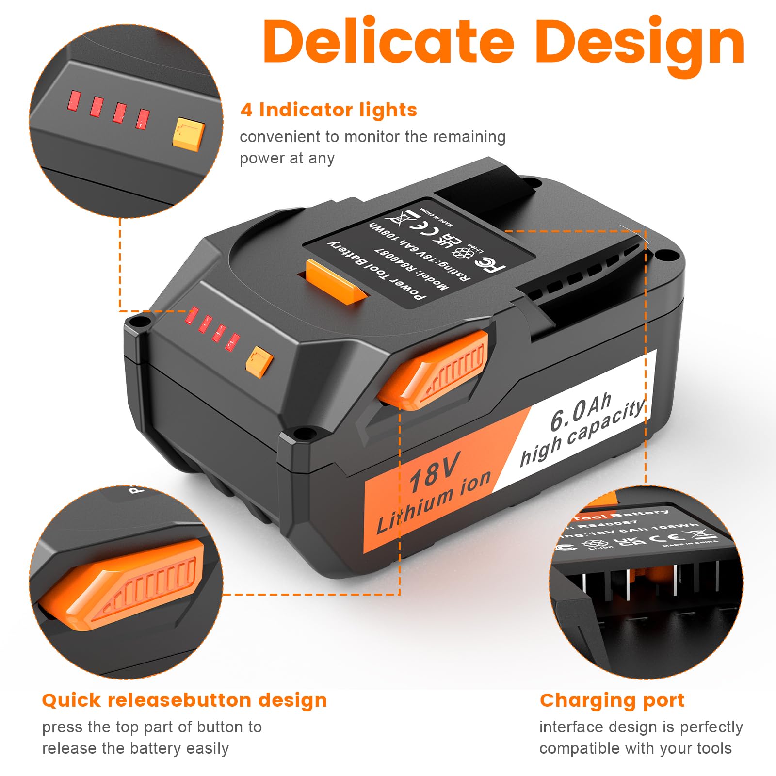 Two TREE.NB 6.0Ah batteries packaged for Ridgid users.