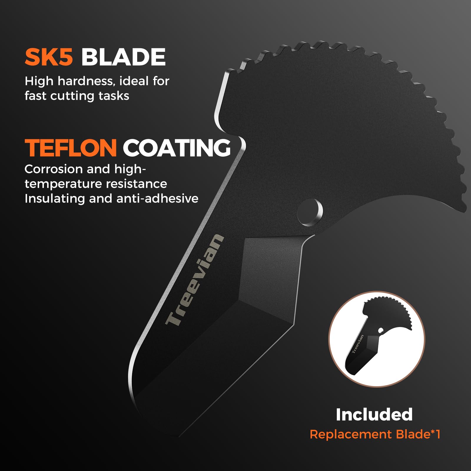 Treevian SK5 blade delivers sharp, durable cuts.