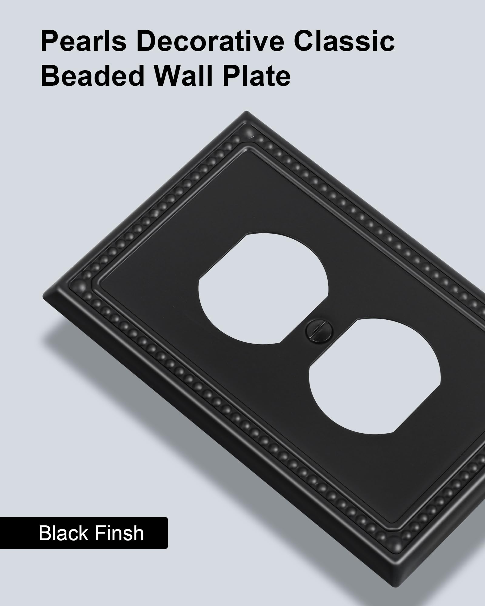 1-gang black metal wall plate for receptacles