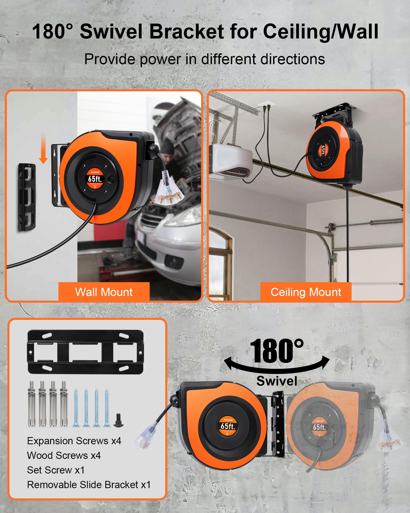 TREEWELL built-in 15A circuit breaker enhances safety for powerful tools.