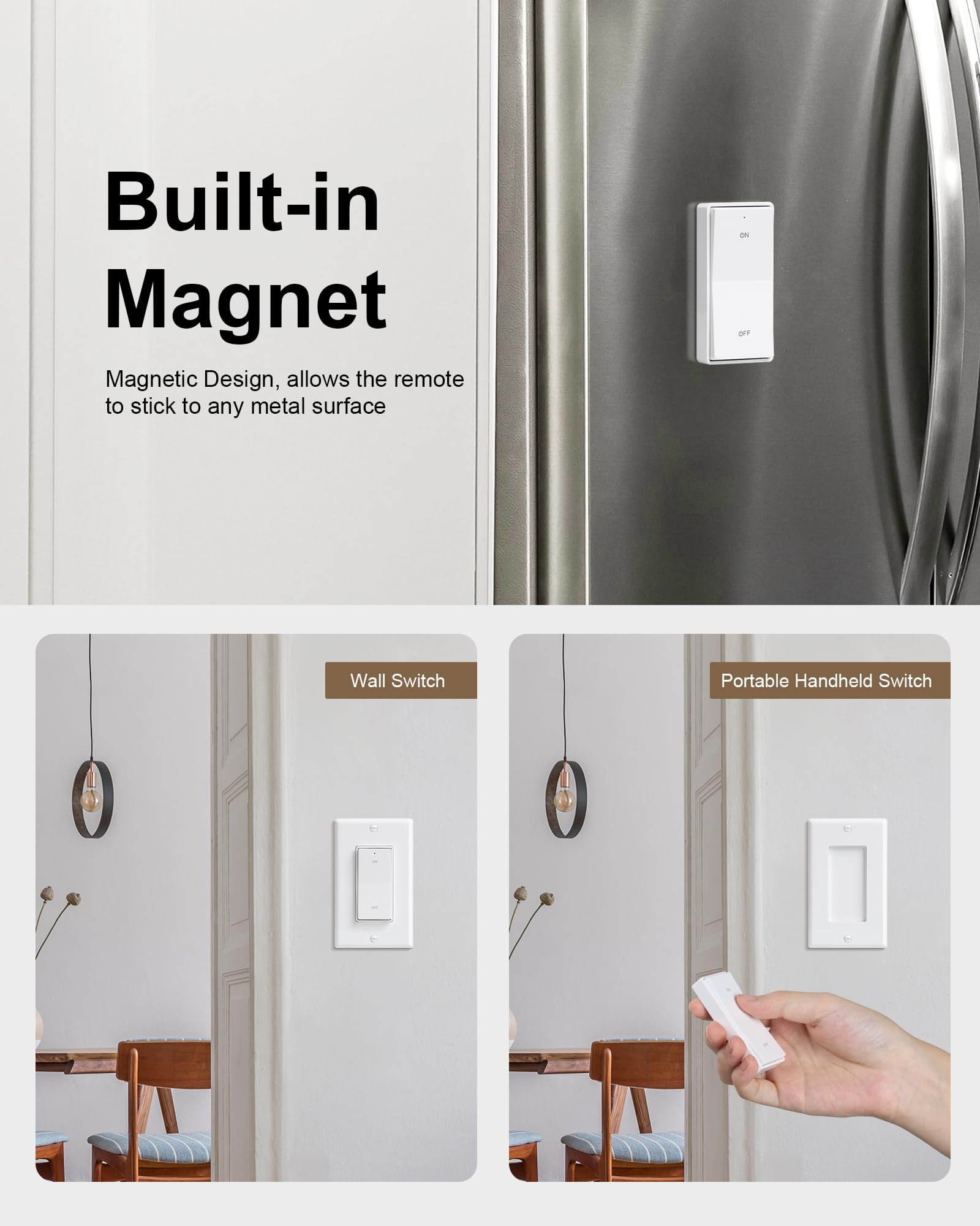 TREEWELL 200ft RF range works through walls for flexible placement.