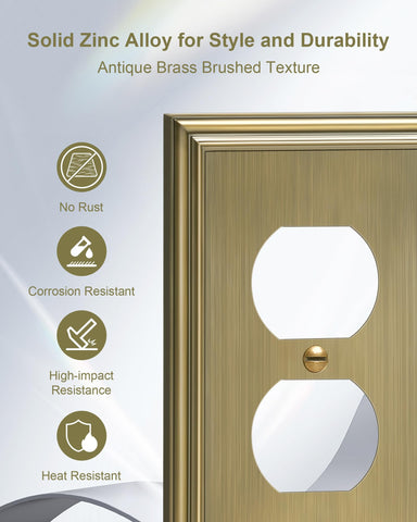 Treewell four-pack duplex metal wall plates ready for quick room refresh.