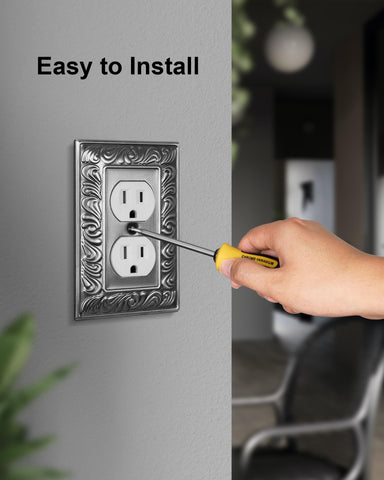 Treewell four-pack metal wall plates ready for easy updates.