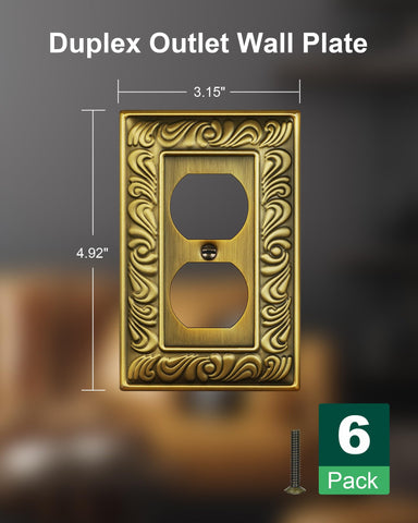 Treewell antique brass wall plate highlighting durable metal construction with timeless appeal.