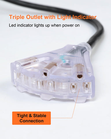 TREEWELL auto-rewind mechanism keeps cords tidy and tangle-free.