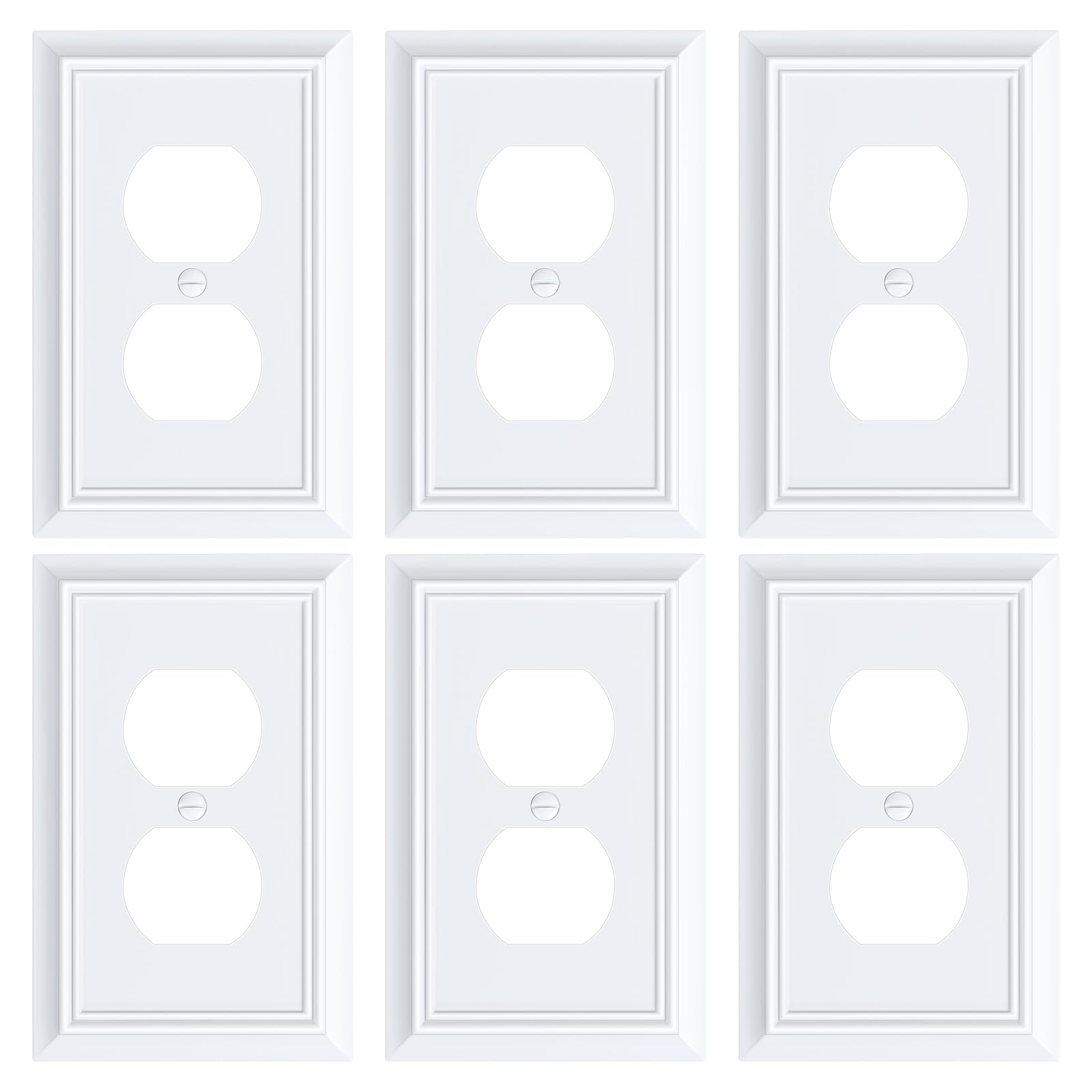 Treewell duplex outlet cover 6-pack white for a seamless decor upgrade