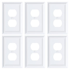 Treewell duplex outlet cover 6-pack white for a seamless decor upgrade