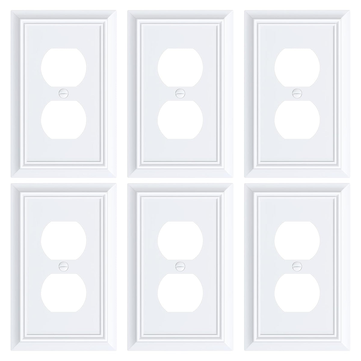 Treewell duplex outlet cover 6-pack white for a seamless decor upgrade