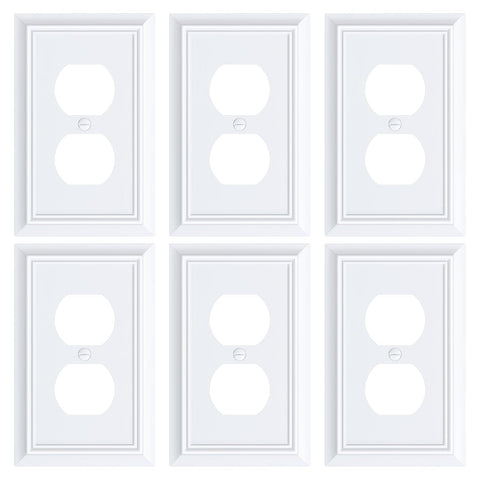 Treewell duplex outlet cover 6-pack white for a seamless decor upgrade