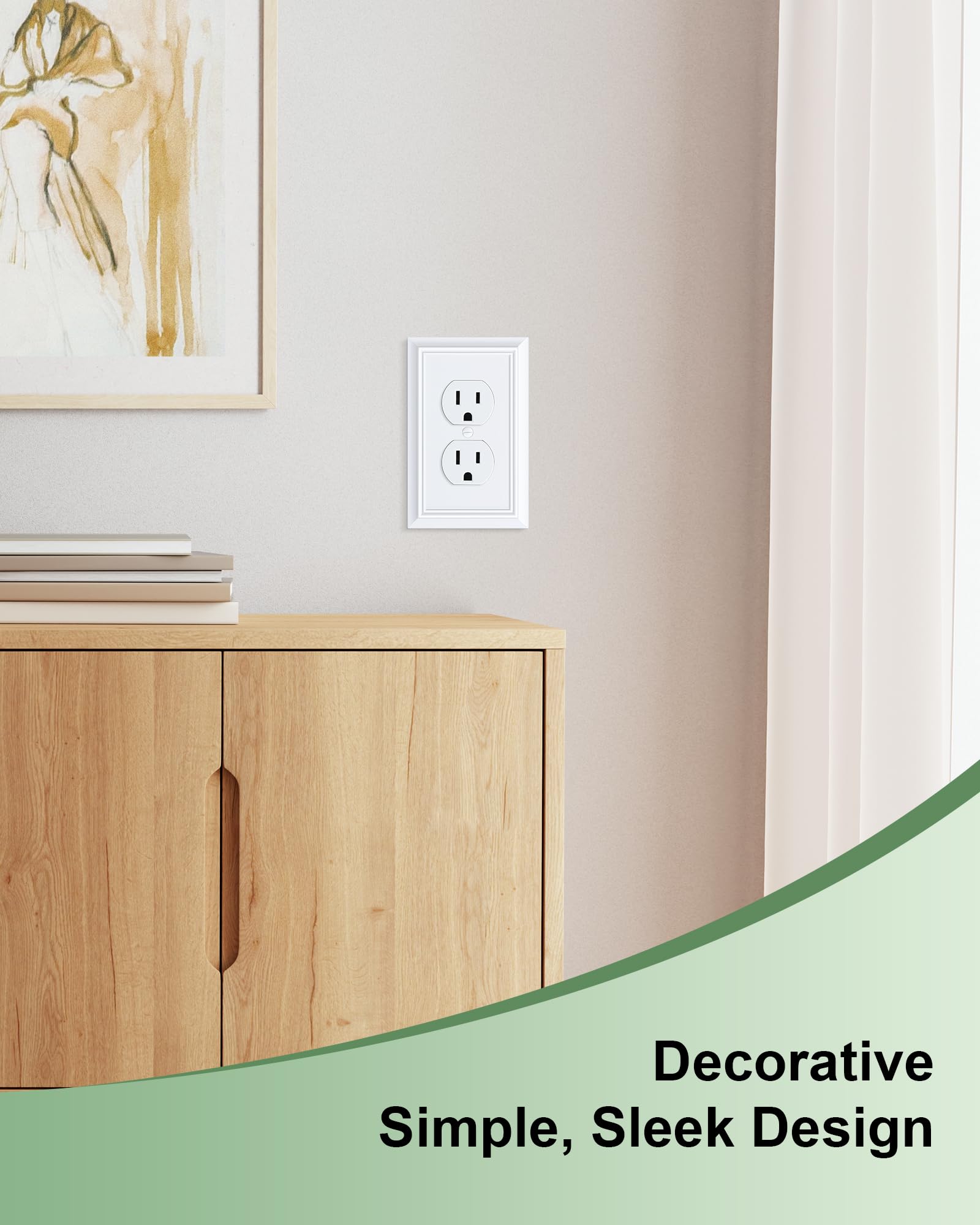 Treewell duplex outlet cover in a contemporary home office setting