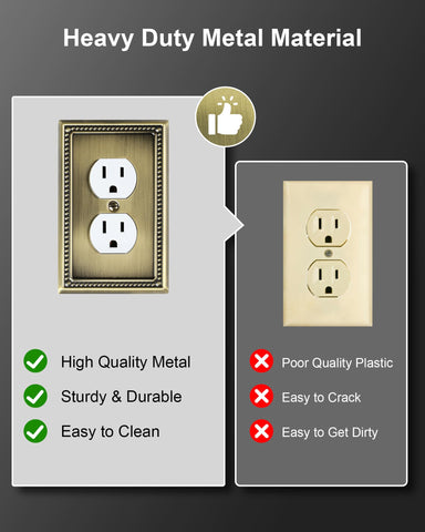 TREEWELL durable metal wall plates resist tarnish and are easy to clean.