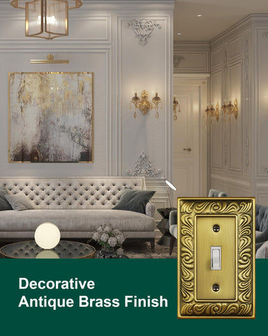 Treewell 1-gang switch plate with paisley pattern blends vintage charm with modern switches.