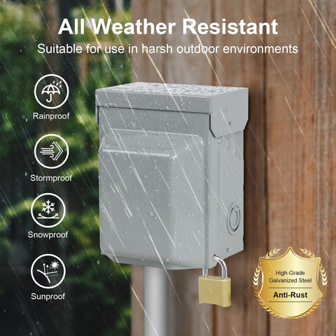 TREEWELL lockable cover adds security for outdoor power spaces.
