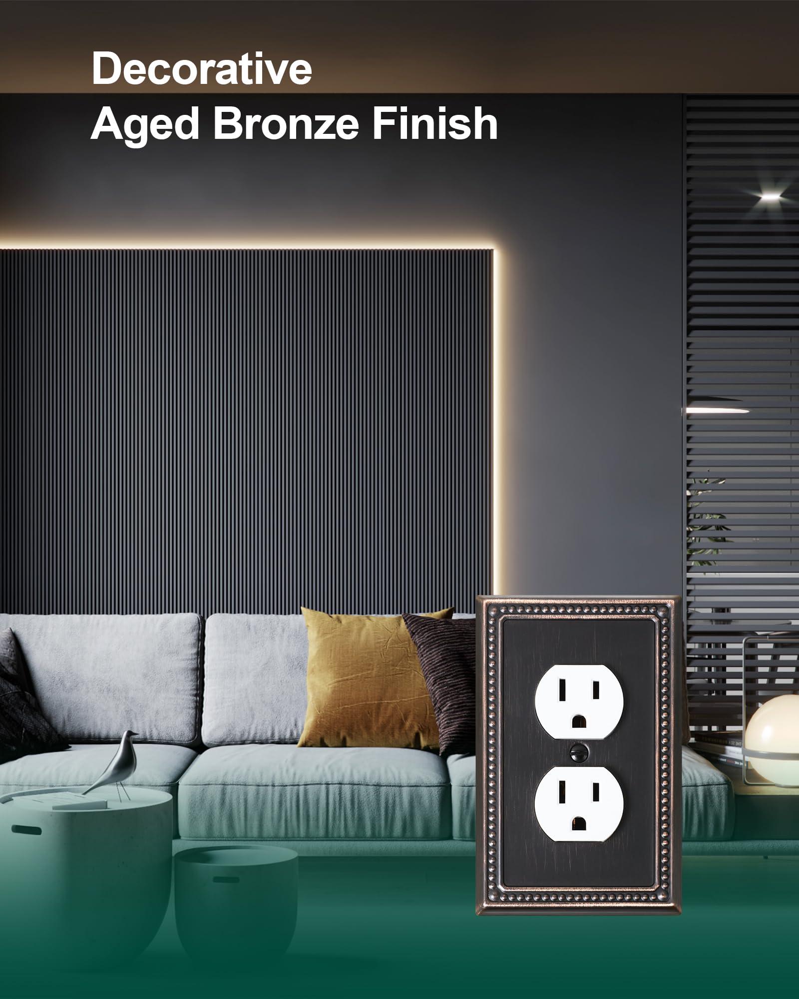 TREEWELL metal wall plate durable construction resists tarnish.
