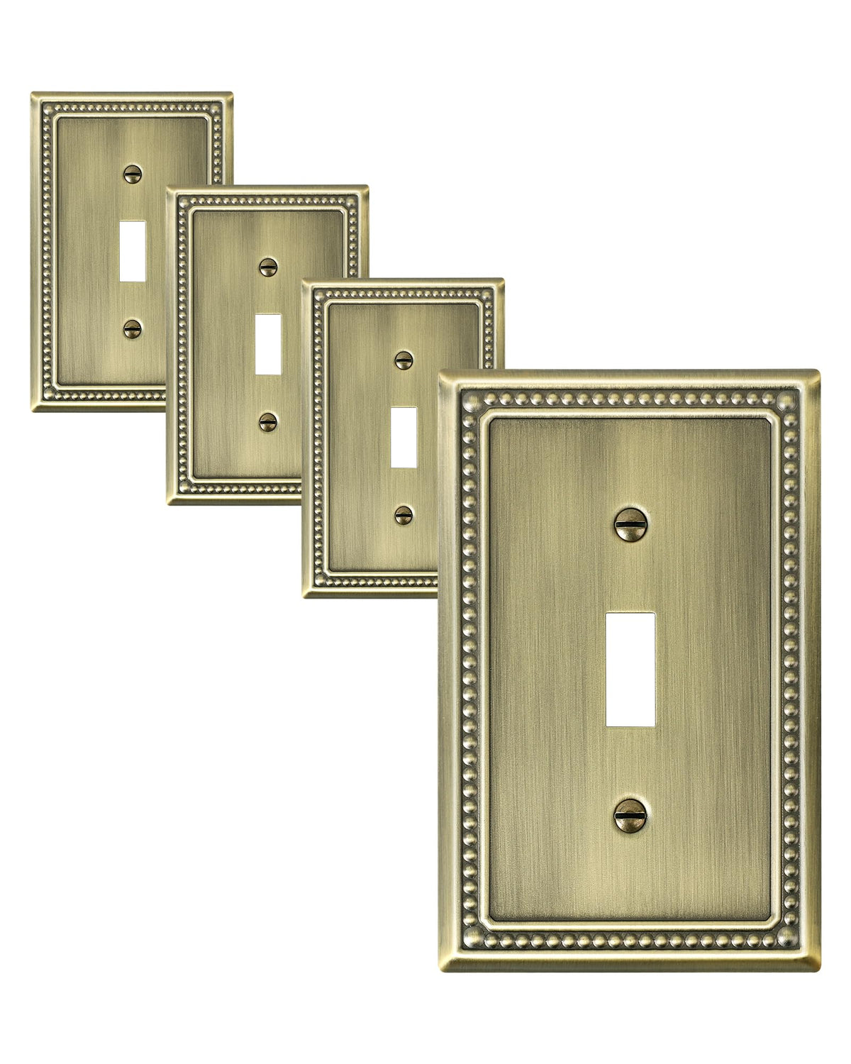 TREEWELL Pearls Border Antique Brass Plate front view adds timeless elegance to any room