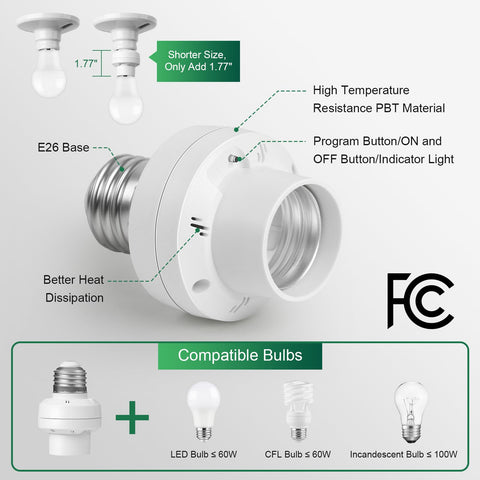 Treewell E26/E27 base compatibility with most lamps.