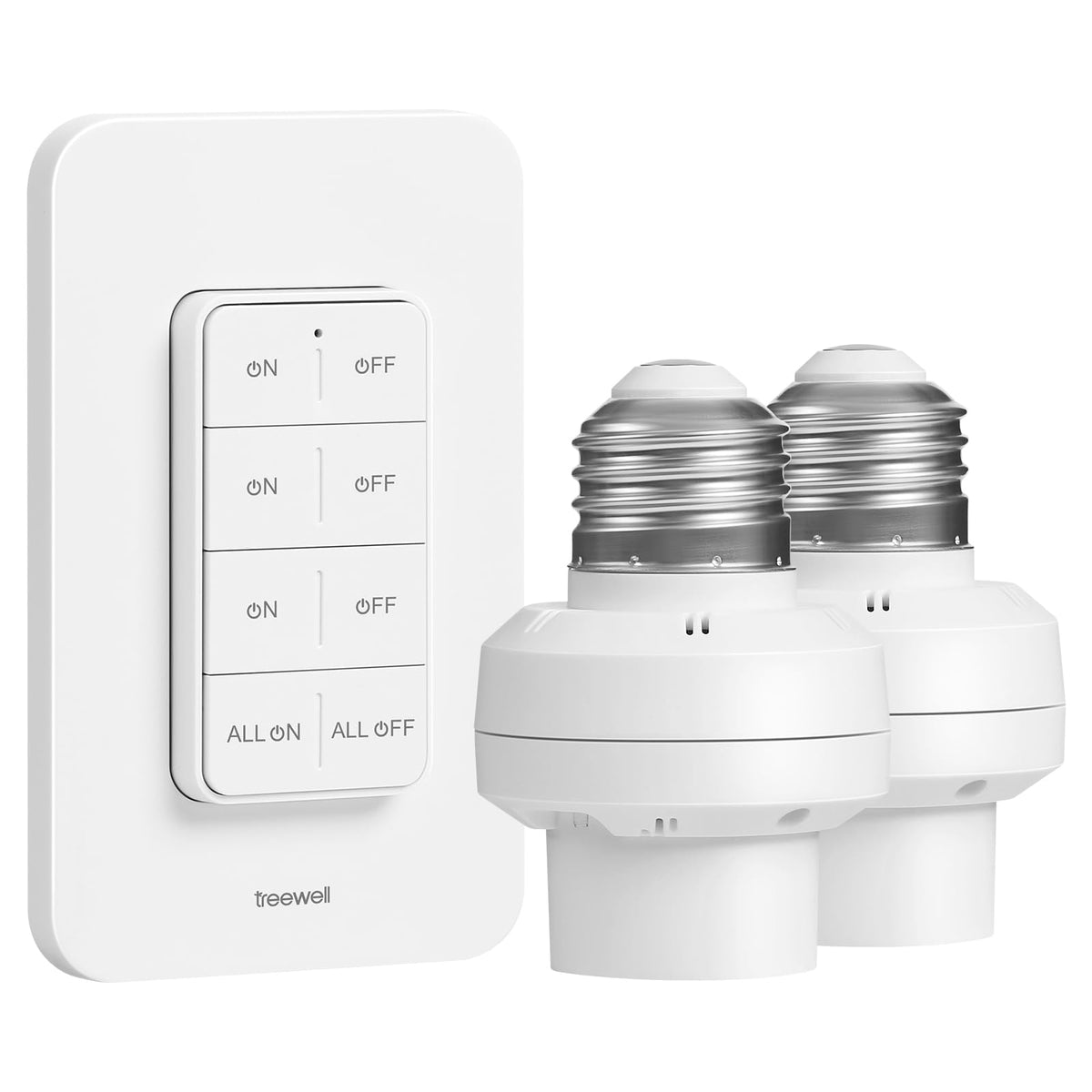 Treewell remote-control light socket front view for quick plug-in retrofit.