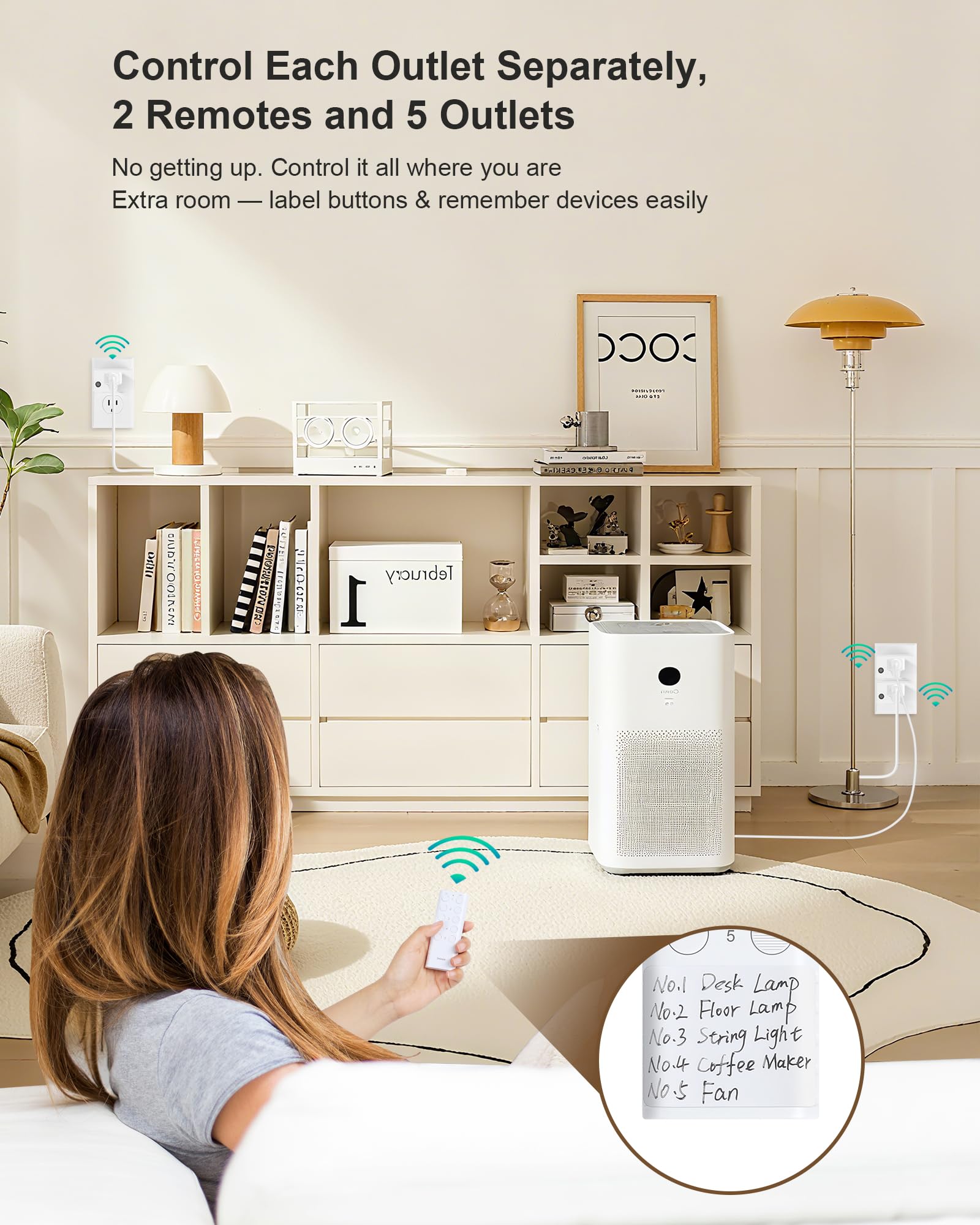TREEWELL remote-control-outlet-200ft-range supports wireless control through walls and doors.