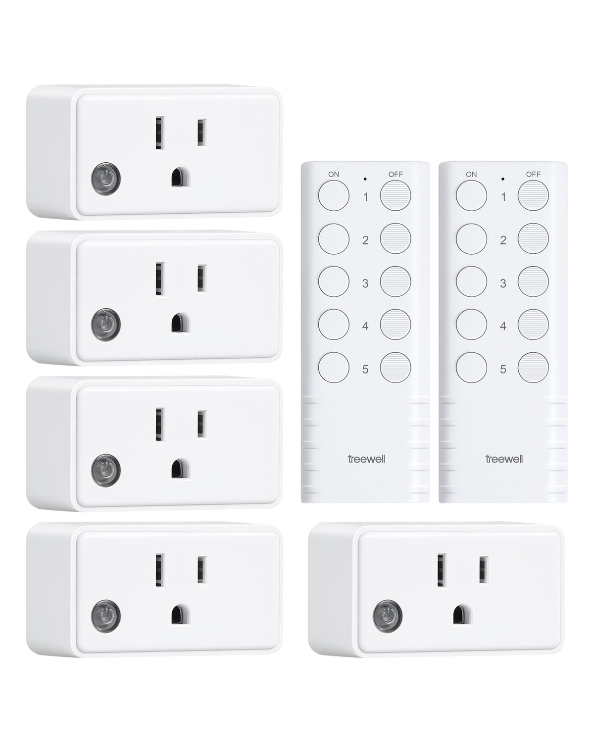 TREEWELL remote-control-outlet-5-outlets lets you control five devices from one compact unit.
