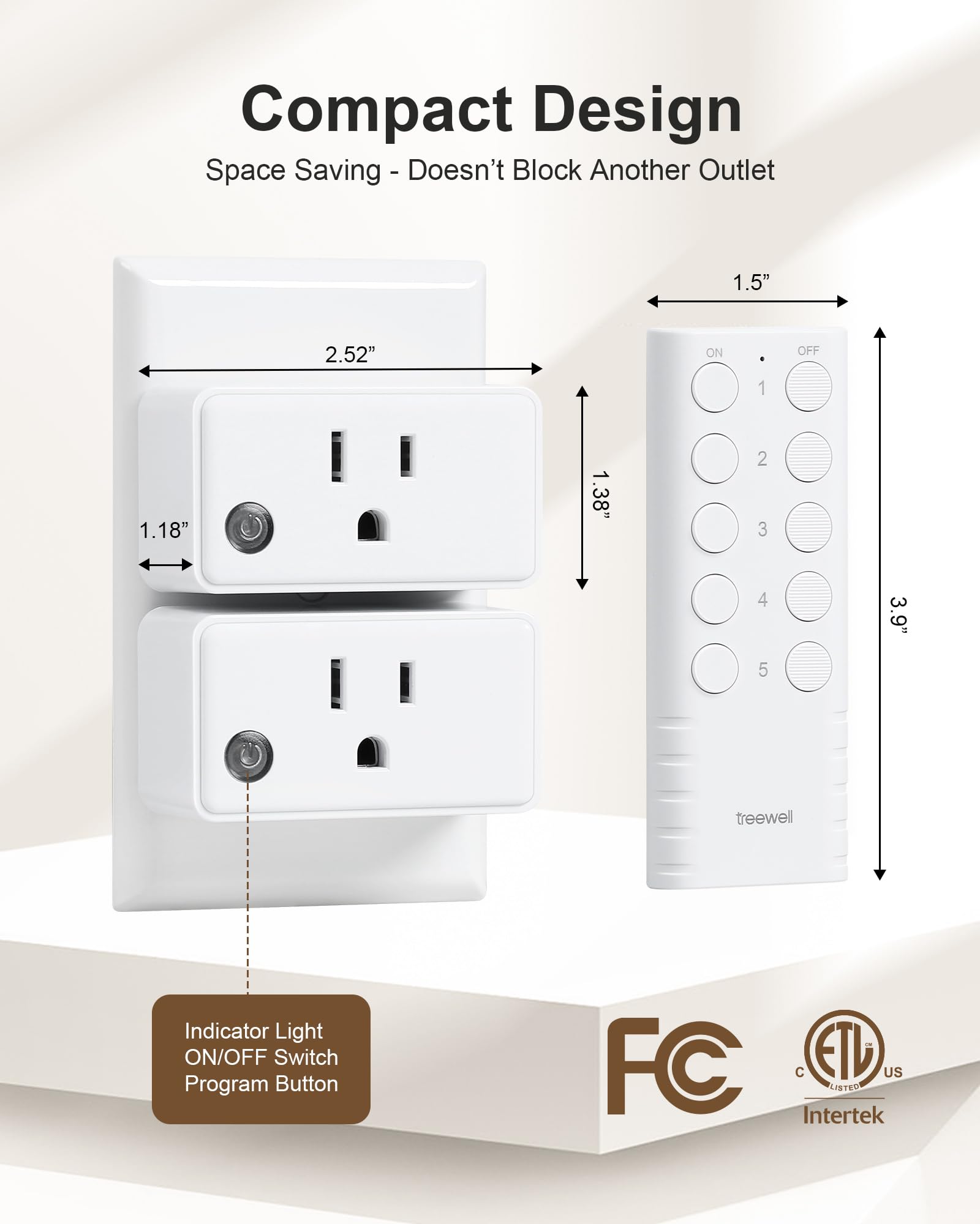 TREEWELL remote-control-outlet-etl-fcc-listed offers safety with certified construction.