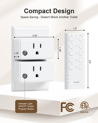 TREEWELL remote-control-outlet-etl-fcc-listed offers safety with certified construction.