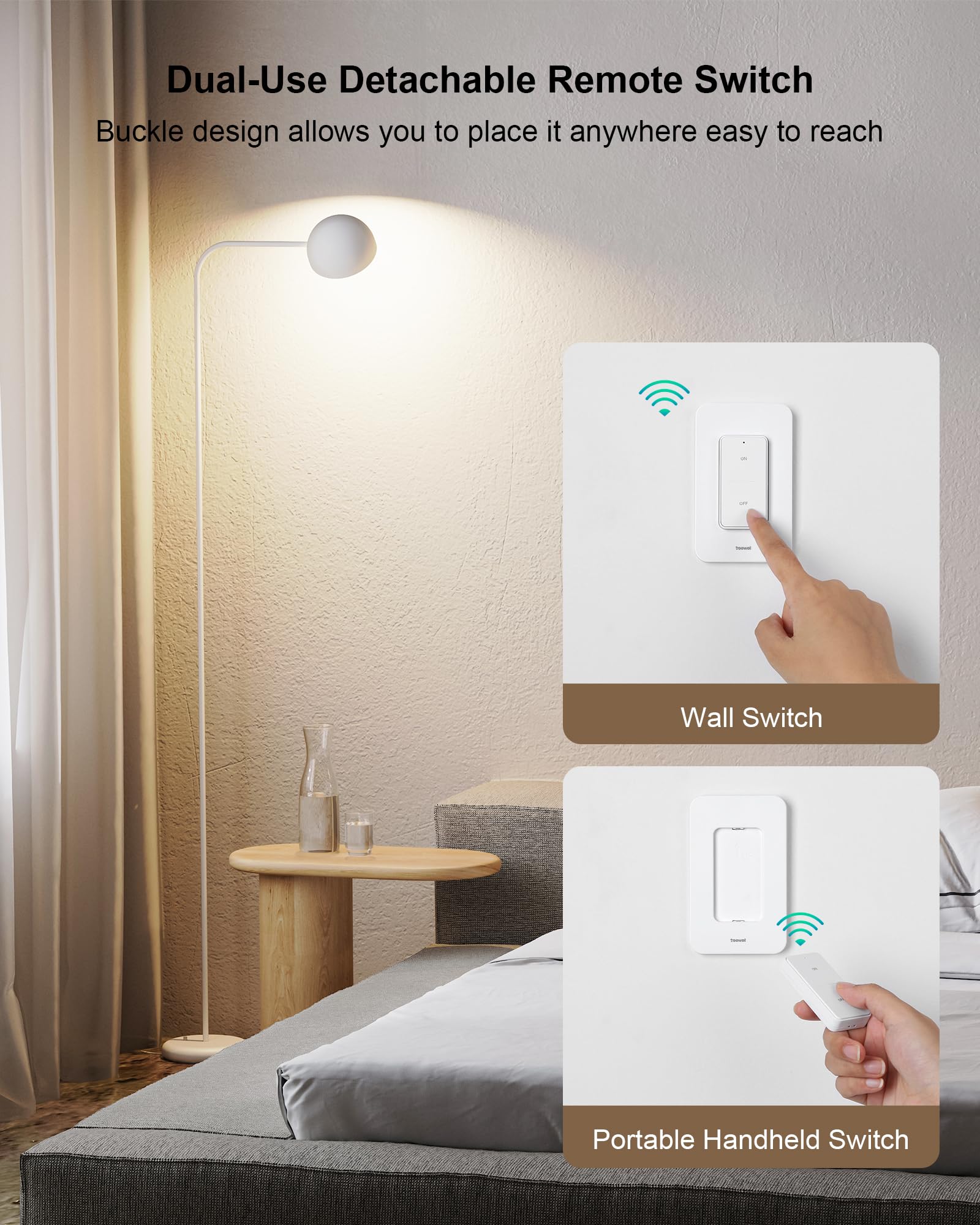 Treewell space-saving outlet design fits tight spaces without blocking other sockets.