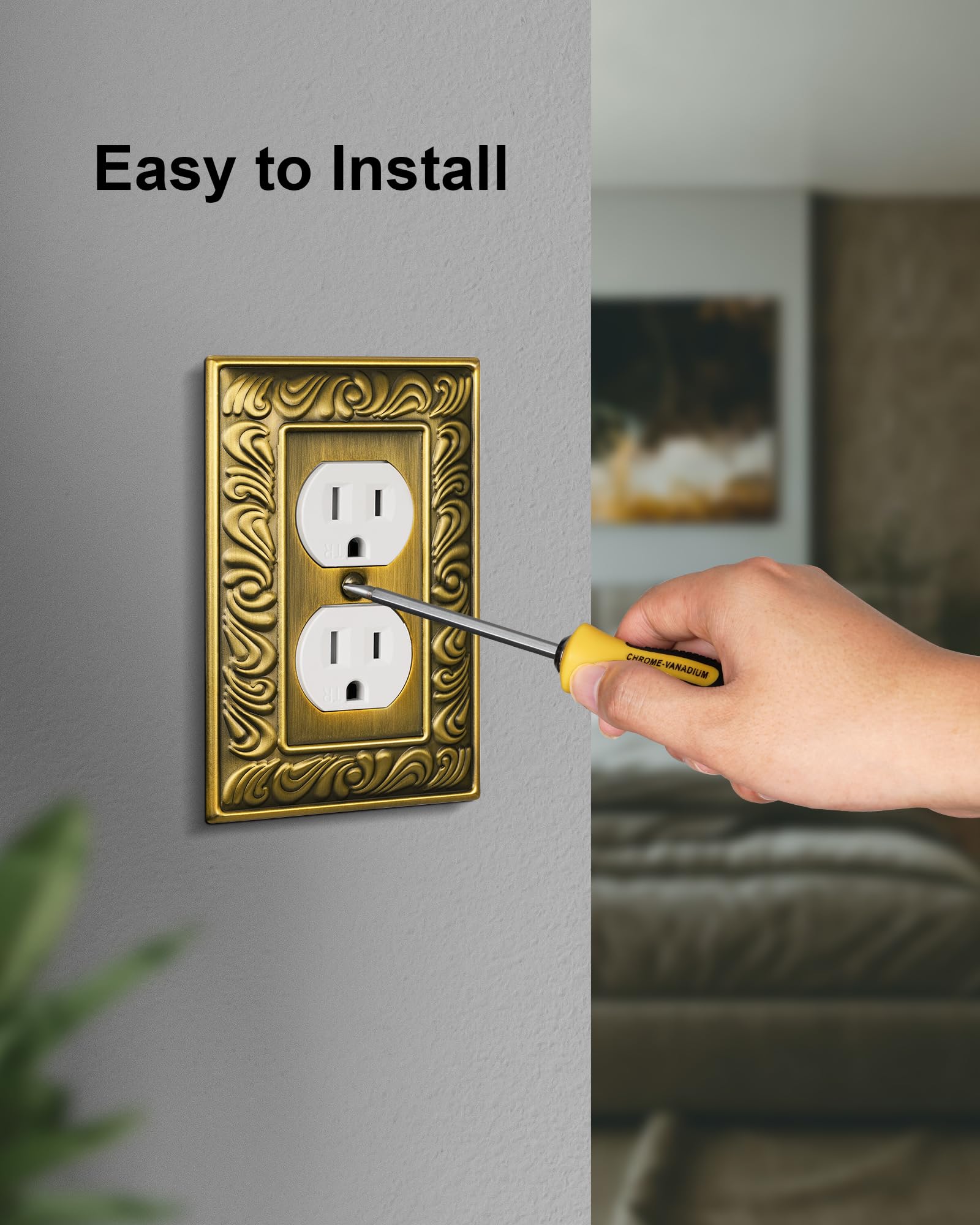 Treewell versatile wall plate compatibility fitting duplex outlets and double light switches.