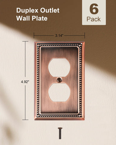 Treewell six-pack metal wall plates ready for durable duplex outlets.