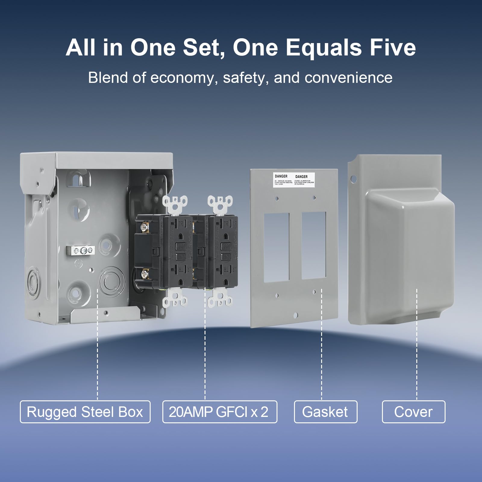TREEWELL weatherproof enclosure protects outlets in rain, snow, and humidity.