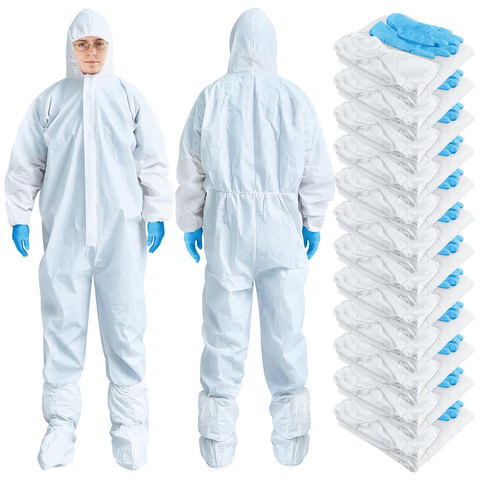 TrelaCo hazmat suit full body coveralls with hood for comprehensive protection.