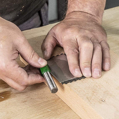 TREND sharpening card on the go supports woodworking and outdoor tasks.