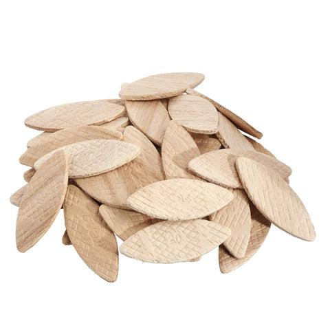 TREND die-cut beech biscuits ready for precise joinery in robust furniture framing.