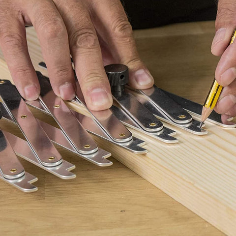 Layout tool helps transfer marks to the workpiece with ease.