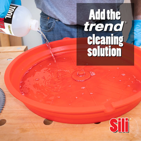 Trend CLEAN/500 spray removes pitch and grease without harsh chemicals for sharp blades.