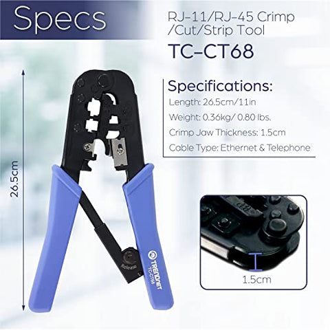 TRENDnet precision-ground, compact design enables accurate crimps