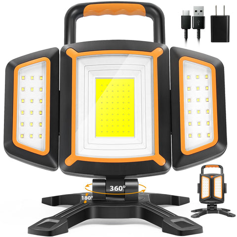 Tresda 30W rechargeable work light with main beam for bright, precise tasks.