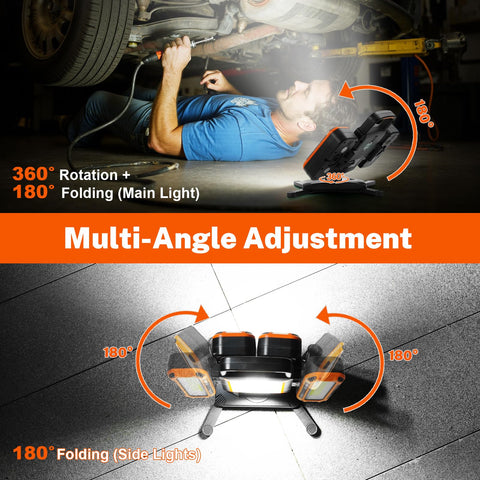 Tresda 360-degree rotation enables flexible light positioning.