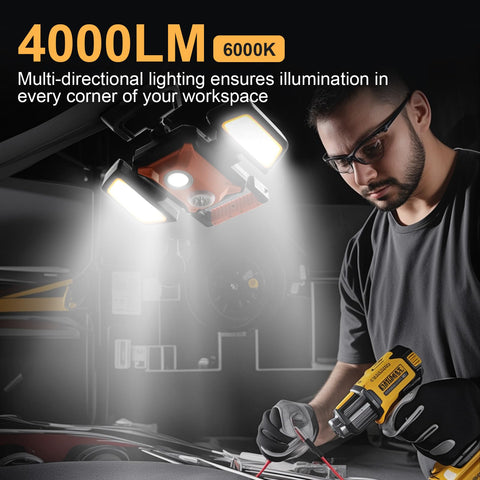 Tresda 40W magnetic work light with USB charging for on-the-go power.