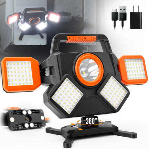 Tresda 55W work light foldable panel delivers focused light for workbenches.
