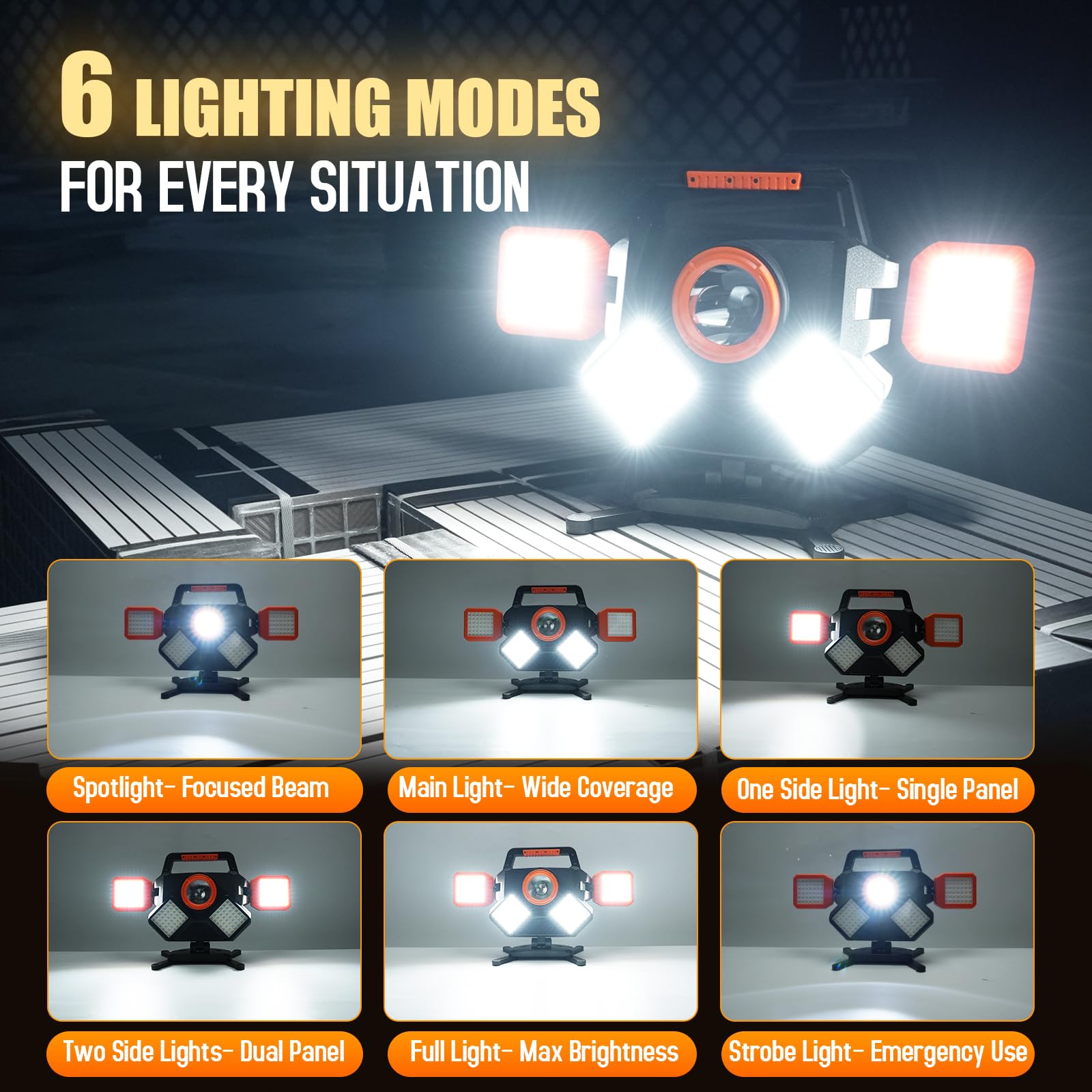 Tresda tripod mount enables elevated lighting for workshops and outdoor use.