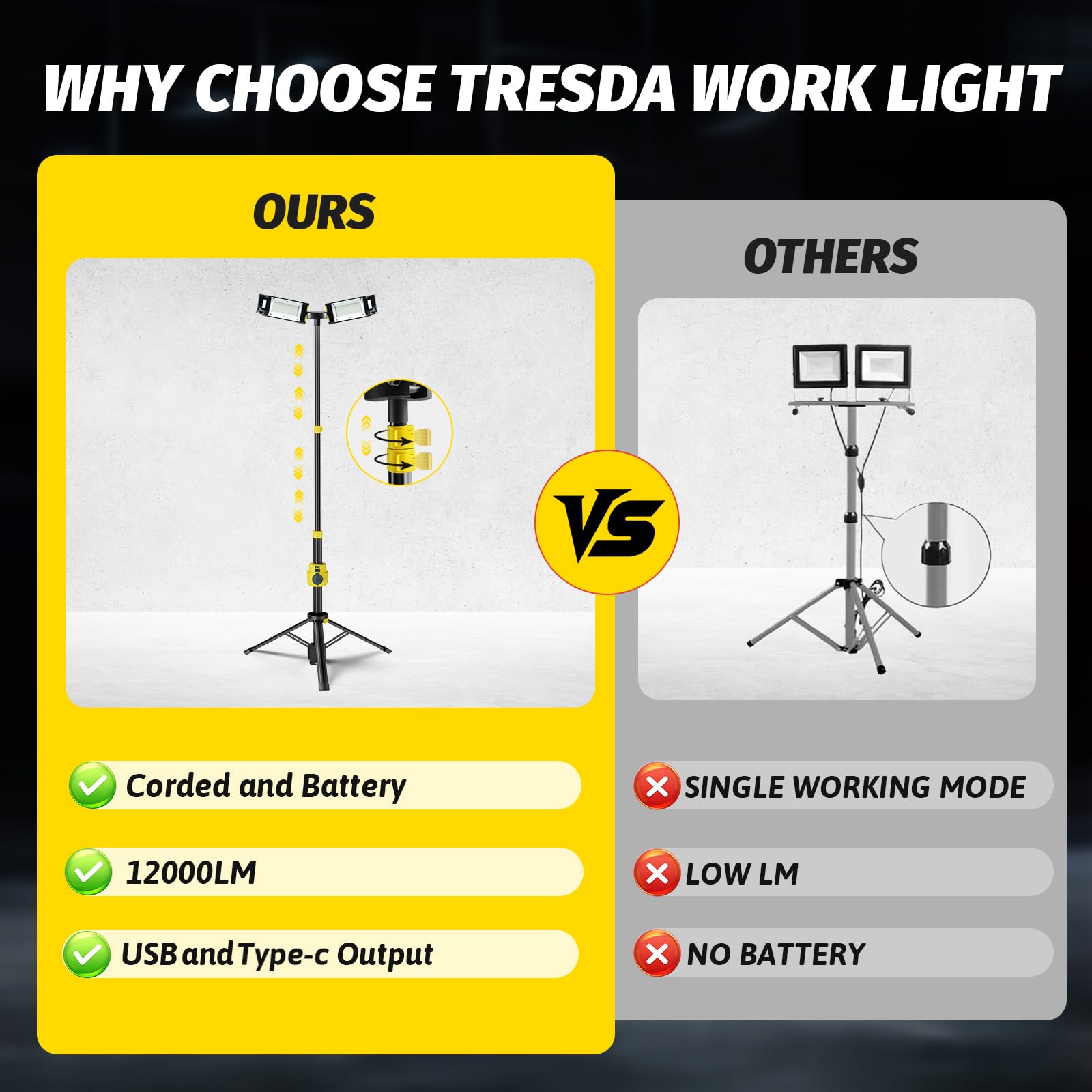 Tresda carry bag included for easy transport and quick setup