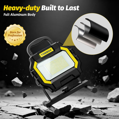 Tresda Hybrid LED Work Light heat-dissipation aluminum body for durability.