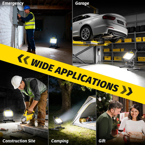 Tresda Hybrid LED Work Light packaging includes cord, light, and manual.