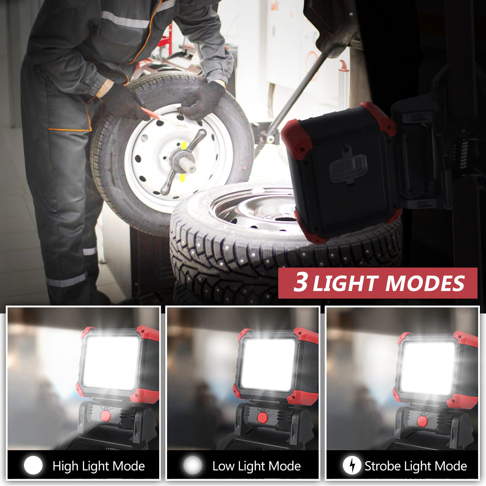 Tresda light offers 180-degree adjustment for precise forward and backward beam placement