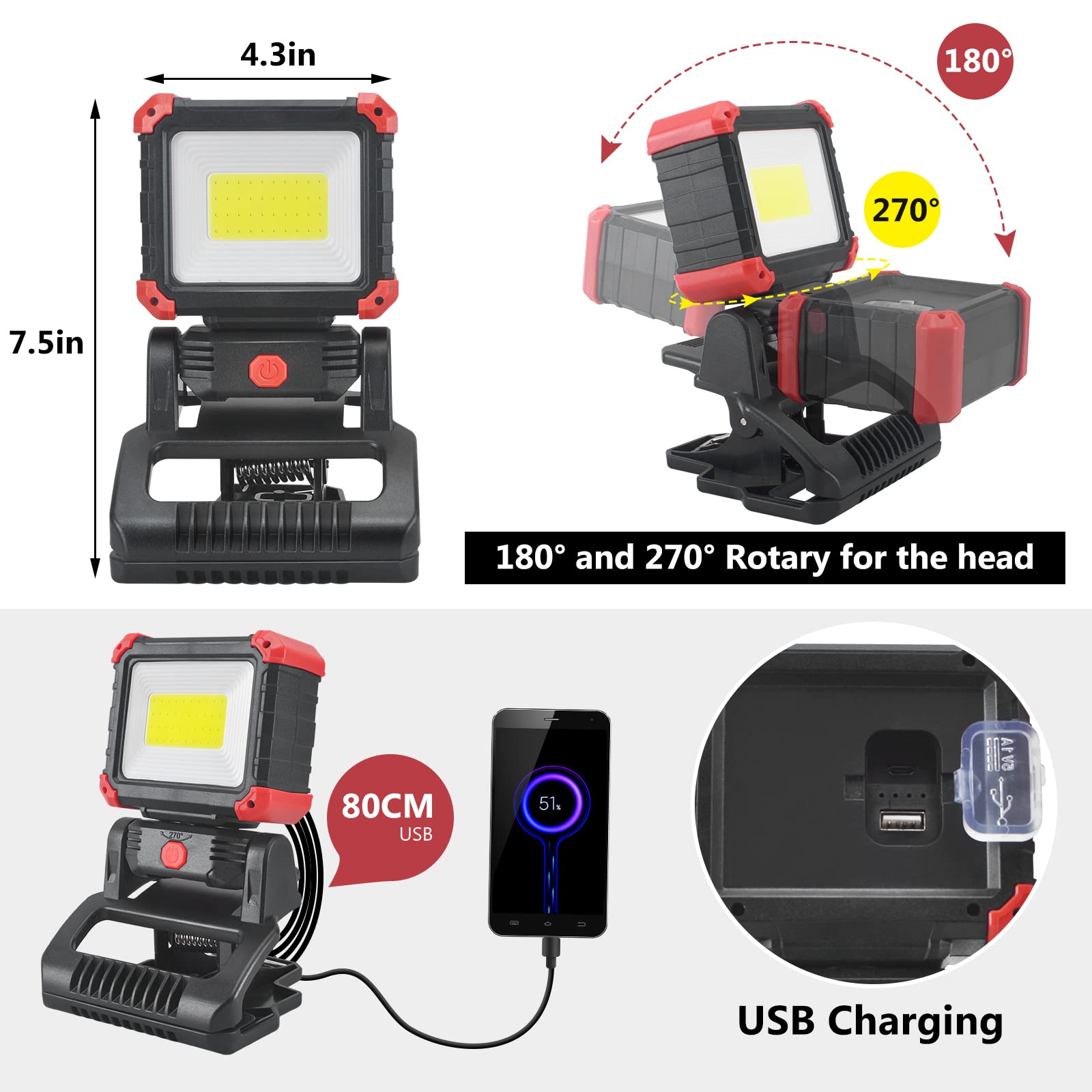 Tresda 270-degree swivel lets you illuminate from any angle