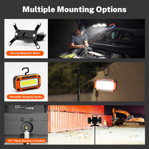 Tresda magnetic base keeps light steady hands-free.
