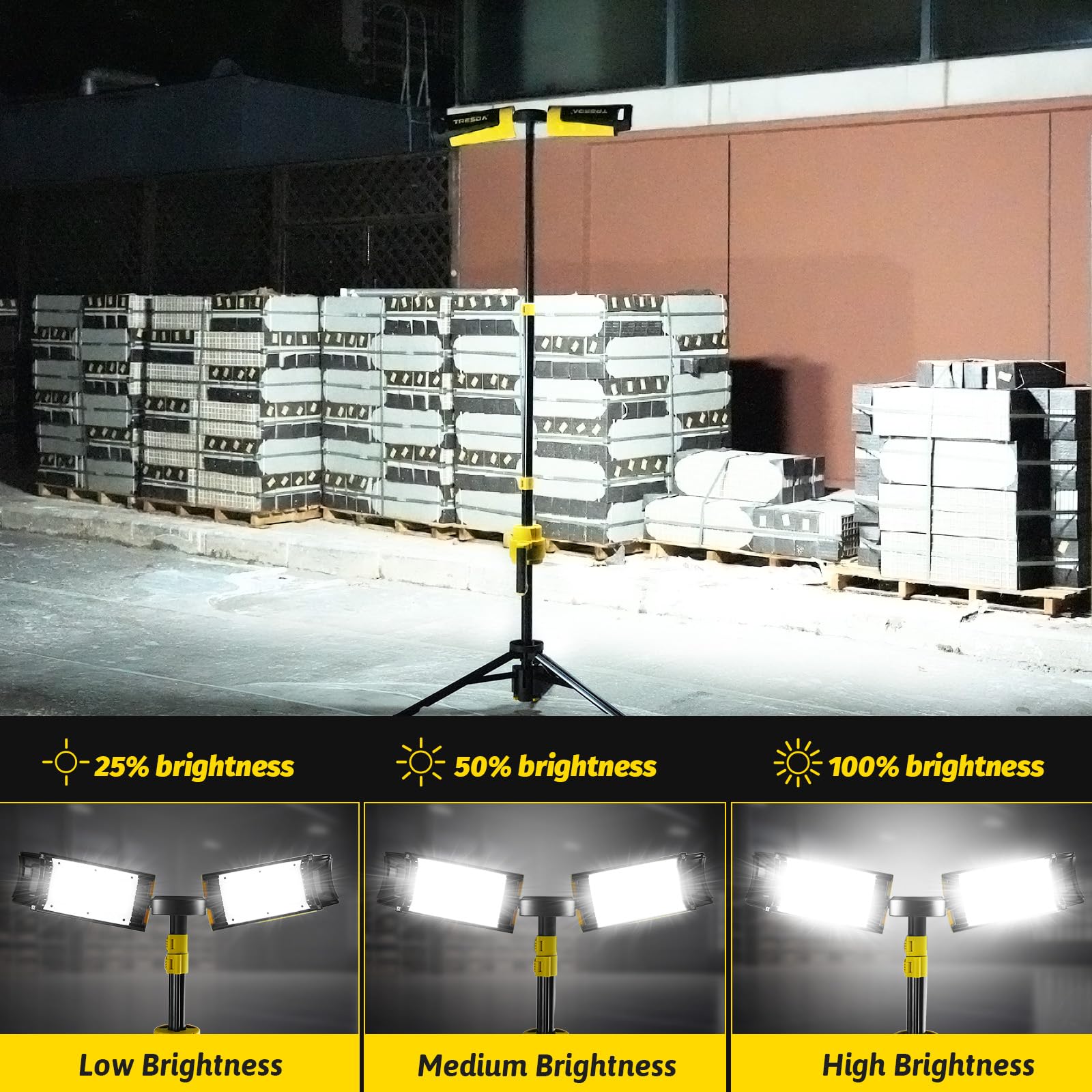 Tresda premium dual-head construction with aluminum stand for durability on job sites