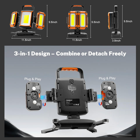 Tresda right side light provides 1300lm for precise work.