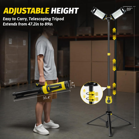 Tresda work light stand with USB-C and USB ports for power and charging